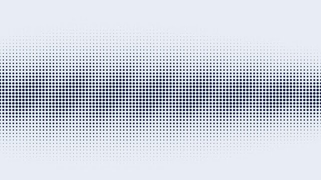Abstract halftone wave pattern with dark blue dots on a light blue background