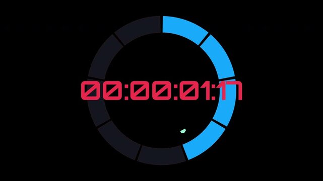 Digital countdown timer showing three seconds remaining