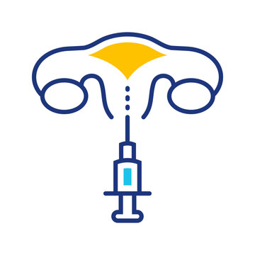 Intrauterine insemination icon. Healthcare and fertility line symbol. Color.