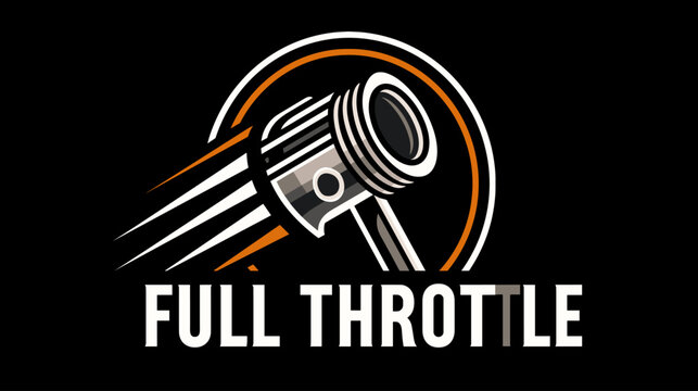 Dynamic logo depicting a piston in full throttle efficiency.