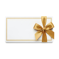 Fototapeta premium Elegant gift box with large brown ribbon bow on top isolated on white background