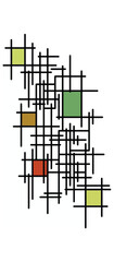 Fototapeta premium Abstract Geometric Grid With Colorful Squares and Black Lines – Modern Minimal Mobile Wallpaper Background, Vibrant Abstract Pattern for Smartphone Screens