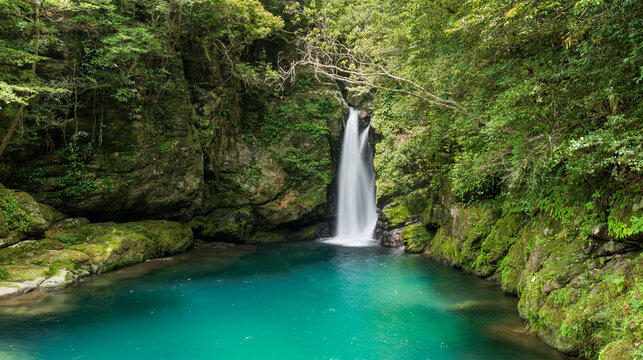 Emerald Pool and Waterfall at Niko Falls, Kochi