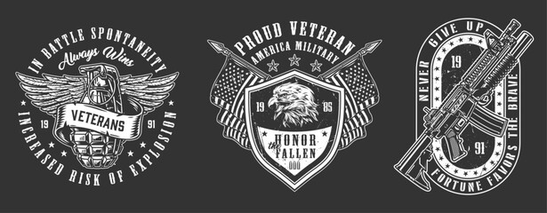 Naklejka premium Military logo symbols