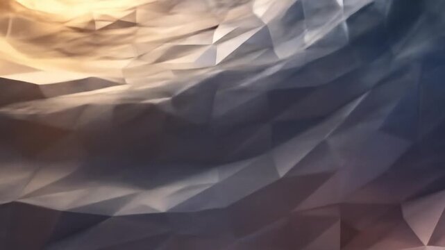 Abstract low poly landscape with soft golden light