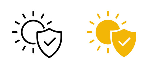 Plakat UV Protection and Sunscreen Shield Icons