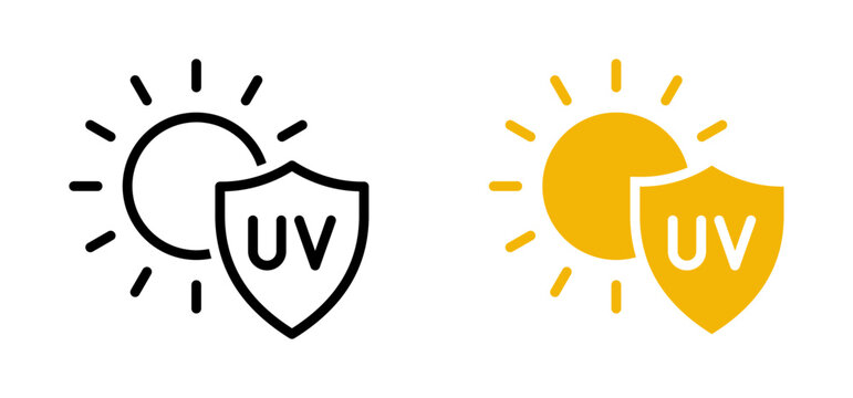 UV Protection Sun Shield Icons Set