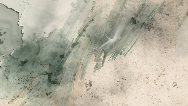Abstract textured painting with sweeping brush strokes of sage green and beige abstract painting artistic