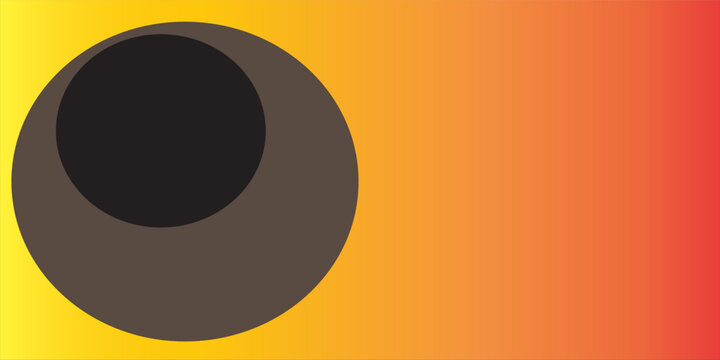 Abstract Solar Eclipse Graphic With Dark Circular Shadow Over Warm Gradient Background