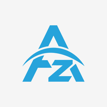 Blue AZ letters logo with curved swoosh element.