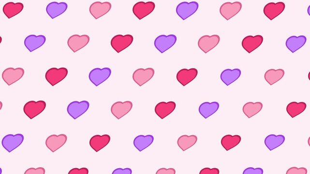 Seamless romantic heart shape icon pattern background