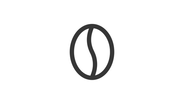 Black outline coffee bean icon.