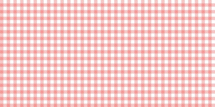Soft red gingham plaid pattern, hand drawn fabric texture, simple checkered background for summer designs.