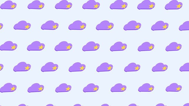 Seamless cloud star icon pattern background