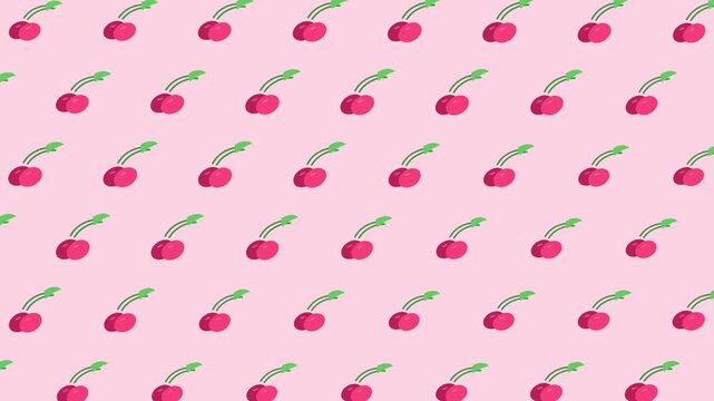 Seamless cherry fruit icon pattern background