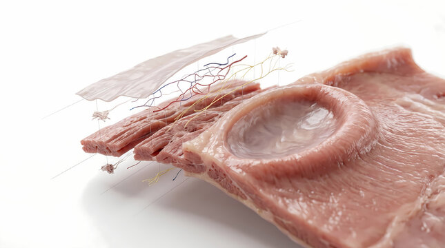 Detailed Cross-Section of Human Skin Layers