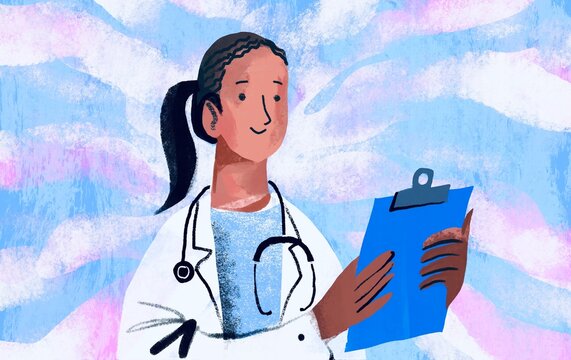 Portrait of Black Female Doctor with Stethoscope