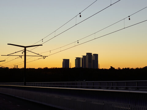 The Crown Bridges in Helsinki and Kalasatama towers in the background