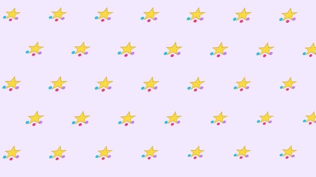 Seamless yellow star pattern background with colorful candy