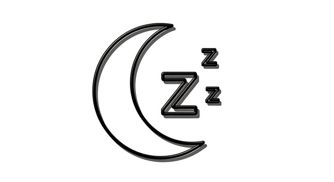 Sleep icon design with crescent moon and zzz letters crescent nighttime illustration peaceful relaxation