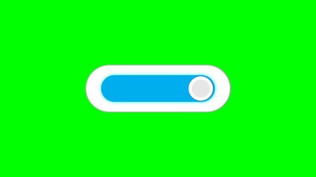 Animated on/off toggle switch UI element with green screen background for easy compositing. Clean and minimal switching animation suitable for digital product design and tech presentations.