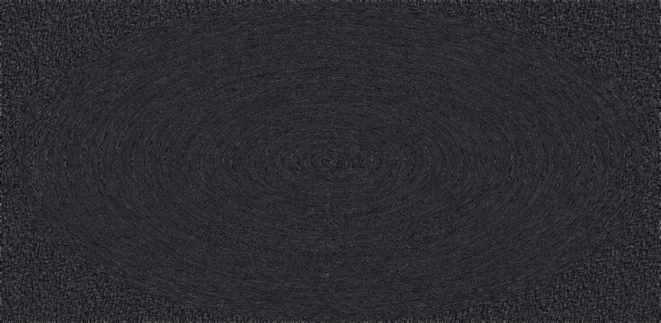 Elliptical dark grey texture pattern with concentric rings and granular details, abstract oval background for digital art and design, unique pattern.