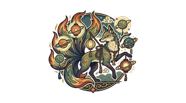 Fantasy dragon creature with wolf features.