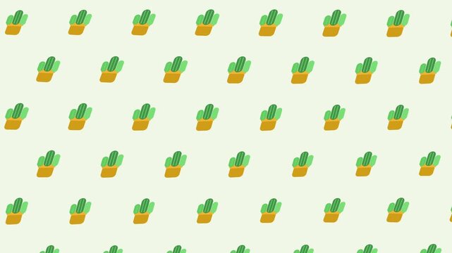 Seamless cactus icon pattern background