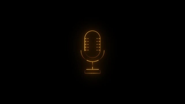 Neon synthwave podcast video background loop - abstract outrun style gold wireframe horizon for audio show. 4k
