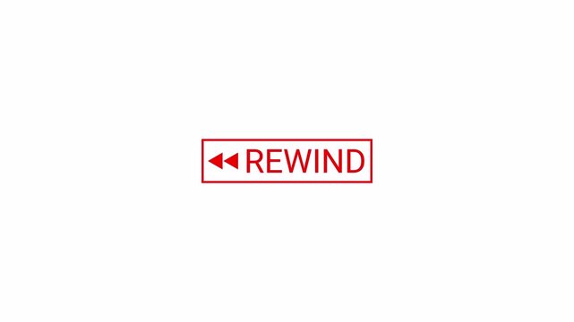 Replay text button animation for video camera and camcorder recordings, animated rewind or repeat icon, VHS Replay Overlay, Video camera replay screen animation overlay with alpha channel in 4k