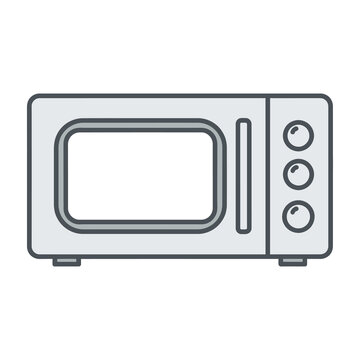 Simple microwave oven icon in gray color