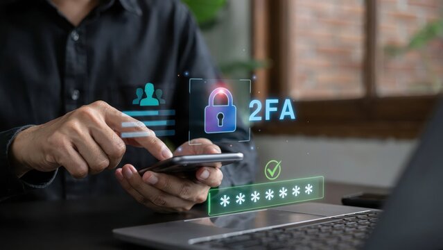 Hand unlocking smartphone with 2fa authentication code