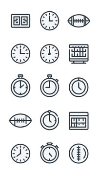 Collection of Various Clocks and Timers in Different Styles.