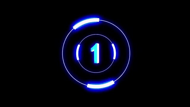 3d blue glowing neon sign