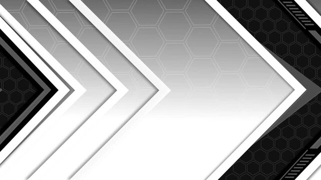 Abstract geometric background with layered chevrons hexagonal pattern animation