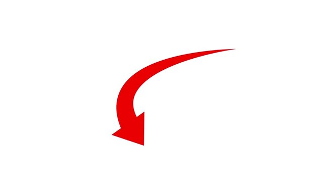 Red arrow curving downward across three frames in sequence