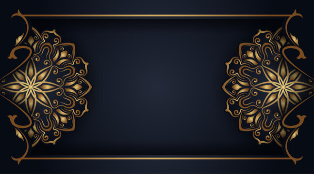 Simple background with golden mandala ornament