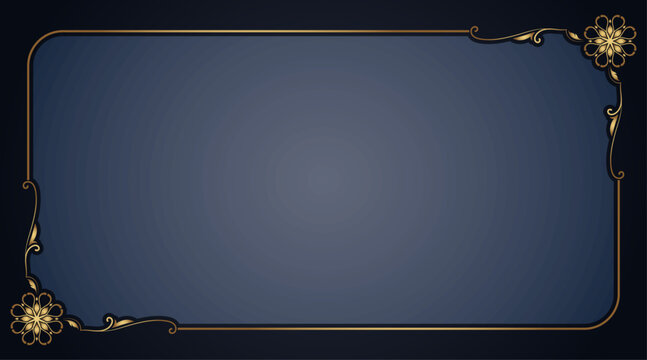 Gold ornamental frame, mandala edge