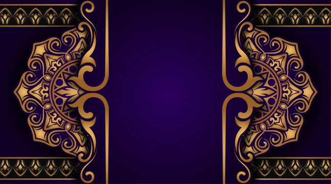 Luxury purple mandala background, round decoration