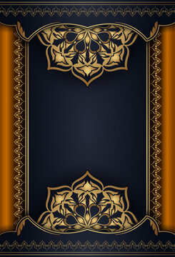 Luxury black mandala background, round decoration