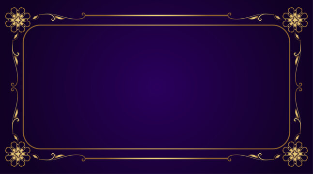 Gold ornamental frame, mandala edge