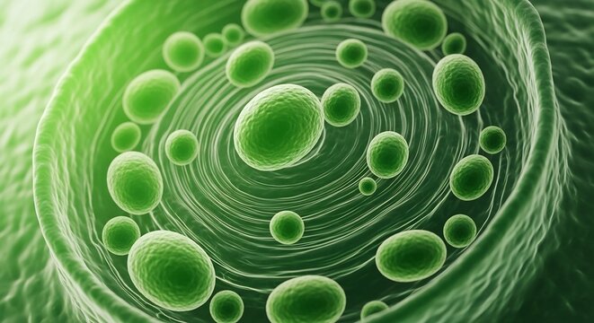 Green Spherical Cells in Concentric Layers