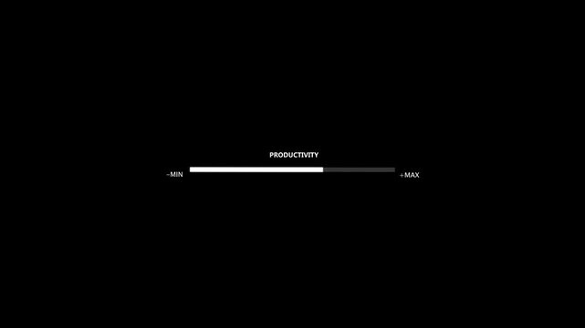 Productivity and efficiency concept. Business adjusting virtual slider from min to max