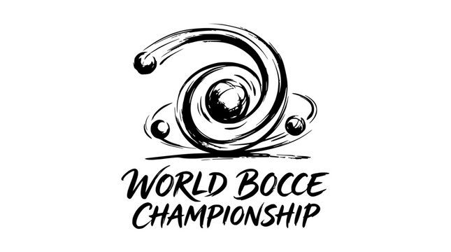 Dynamic bocce ball championship motion swirl logo.