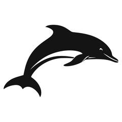 dolphin silhouette isolated on white © Ali hasan