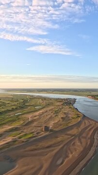 9:16 Vertical 4K Drone Aerial: River Deben Estuary and Felixstowe Ferry, Suffolk