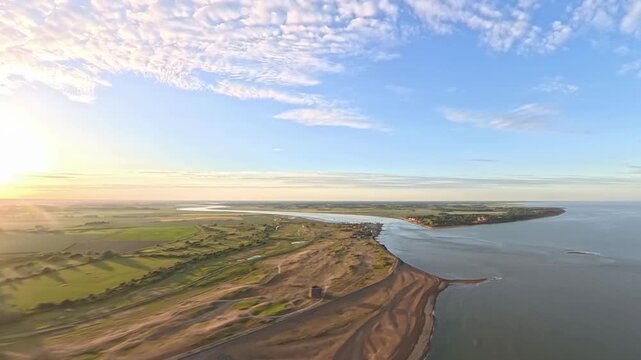 4K Drone Aerial: River Deben Estuary and Felixstowe Ferry, Suffolk