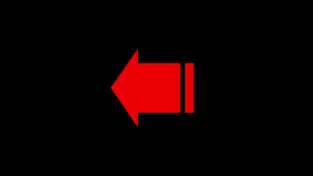 arrow pointing to side and Left arrow on black background moving  graphics arrow pointing left 4K animated image video elements
