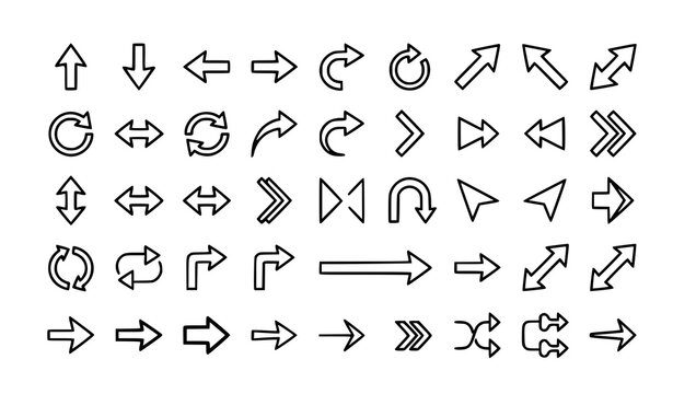 Modern Arrow Icon Collection Editable Direction Navigation Vector Set