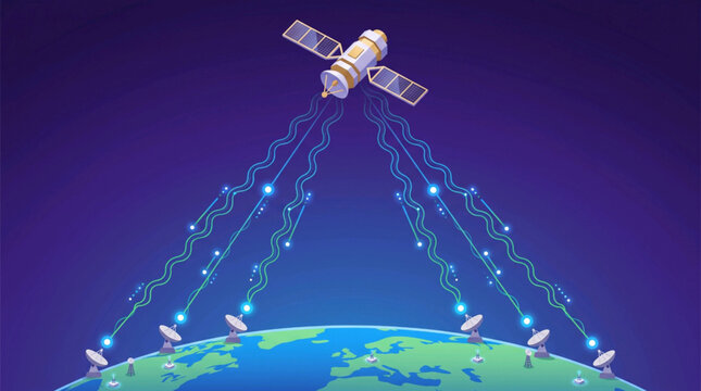 Secure quantum communication satellite network connecting ground stations on earth